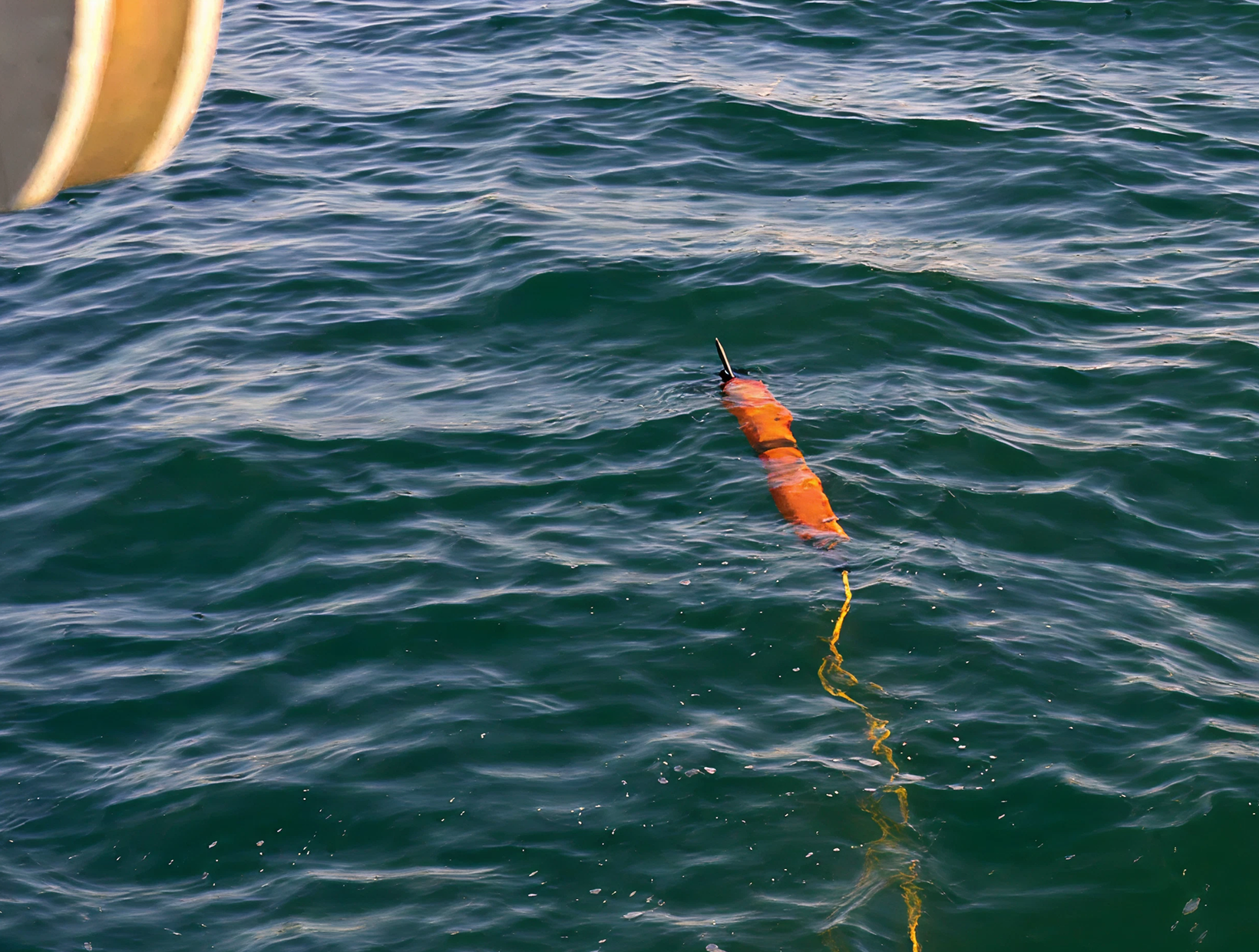 <p>From 4.5 kg on the deck to neutrally buoyant in the water.</p>

